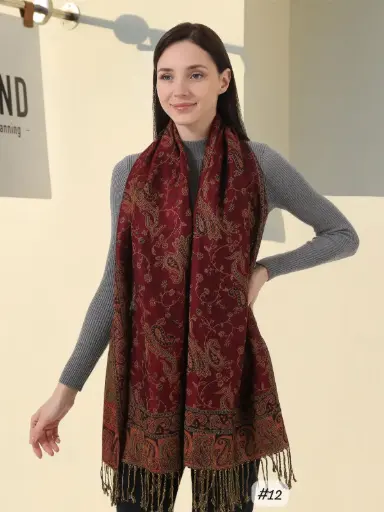 [JPS12] JPS12 - Jacquard Pashmina Scarf - 12