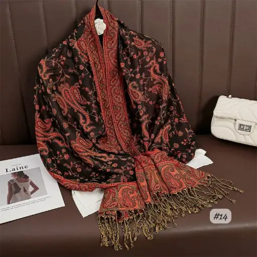 [JPS14] JPS14 - Jacquard Pashmina Scarf - 14