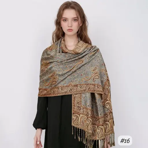 [JPS16] JPS16 - Jacquard Pashima Scarf - 16