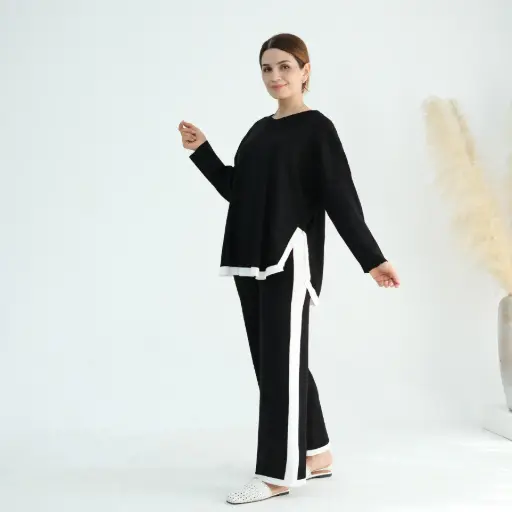 Modish Layers Coordset - 🌿 Black | LR868  