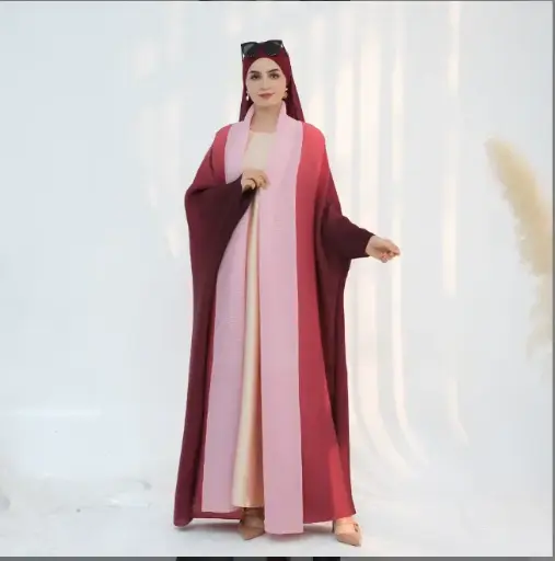 Ombre Pleated Abaya Collection - Red (LR960)