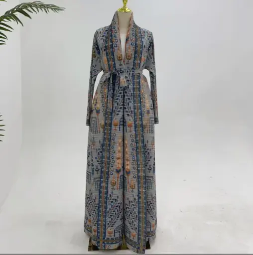 [LR986] Elysian Pleated Abaya Collection - Blue Ash Grey - LR986 