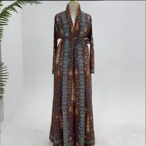 [LR987] Elysian Pleated Abaya – LR987 Mocha Sky