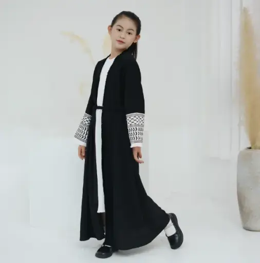 Little Keffiyeh Abaya - Black (LR782)