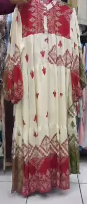 Bloom Dress - Cream/Blue