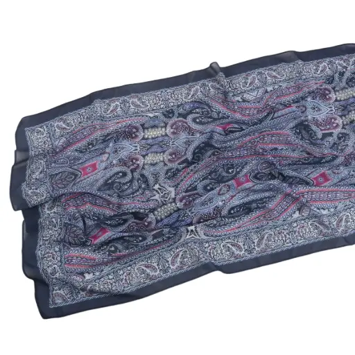 [CP29] Midnight Bloo Printed Hijab - CP29