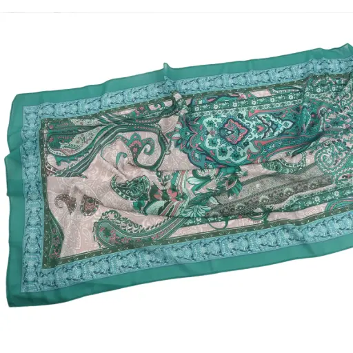 [CP34] Emerald Breeze Printed Hijab - CP34