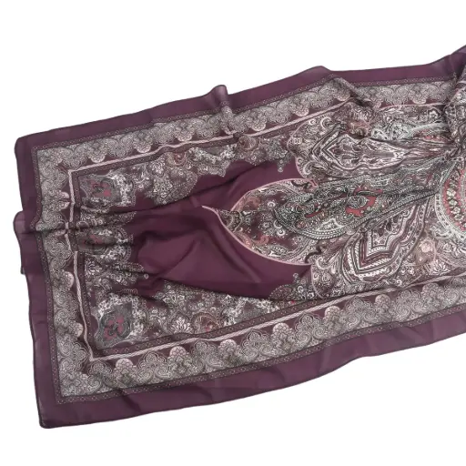 [CP14] Imperial Plum Printed Hijab - CP14