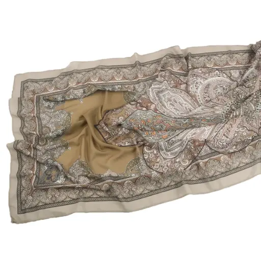 [CP40] Caramel Bloom Printed Hijab - CP40