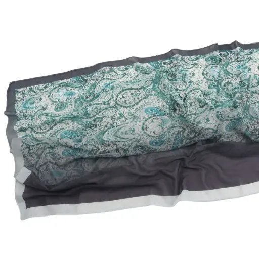 [CP44] Aqua Mist Printed Hijab - CP44