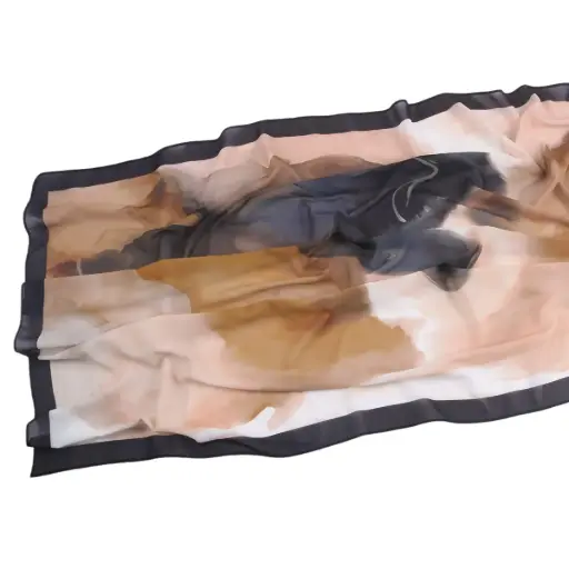 Mocha Ember Printed Hijab - CW66