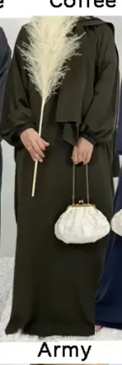 The Cloud Nida Hooded Abaya -REF2057- Army Green