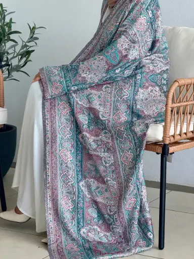 [Teal Whisper Pashmina Abaya] Teal Whisper Pashmina Abaya 