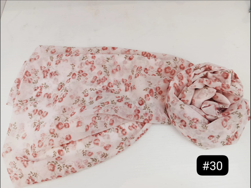 [30] Printed Hijab - Rose Whisper