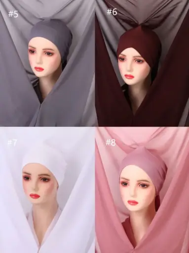 INSTANT READY Hijab Set - Light Grey- Ref9