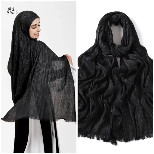 [SCR1] SCR1 - Stripe Crepe Rayon Cotton - Noir Black