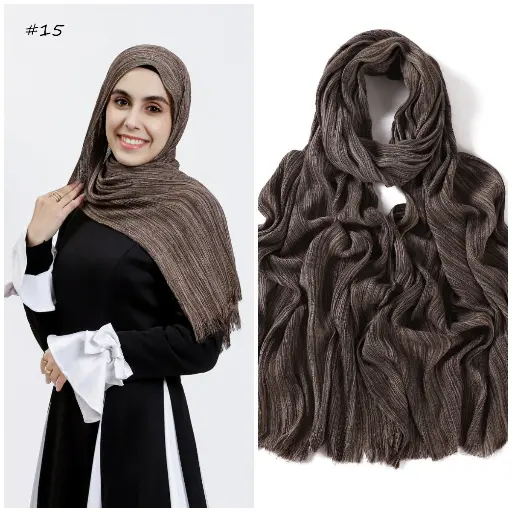 [SCR15] SCR15 - Stripe Crepe Rayon Cotton - Truffle Taupe