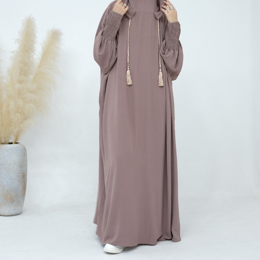 Hooded Elegance Abaya - Taro Edition