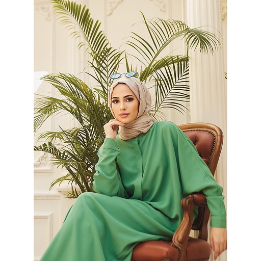 Long Dress - Batsleeve - Green